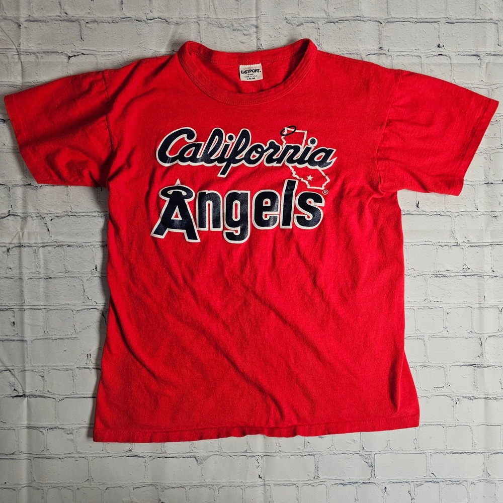 Vintage California Angels T Shirt Red Mens L 42-44 Eastport MLB‎ Made in USA